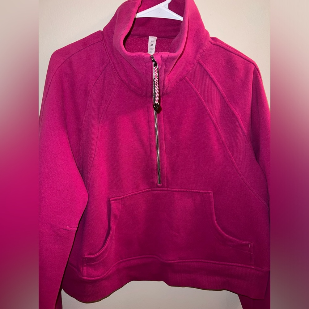 Lululemon scuba half zip pink